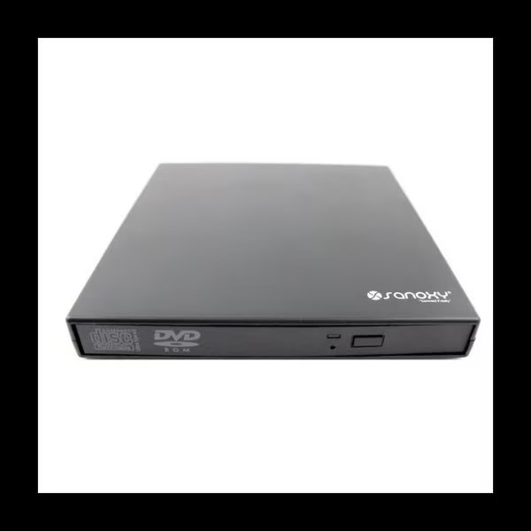 USB 2.0 Slim External DVD ROM CD-RW Combo Portable Drive BLACK, Sanoxy, Mfr#: SANOXY-CD-DVD-COMBO-BK